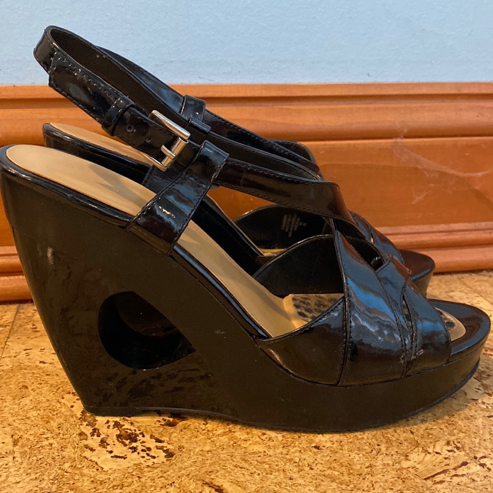 Black Cutout Wedges